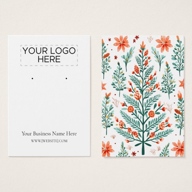 Christmas Trees Earring Display Card (Front & Back)