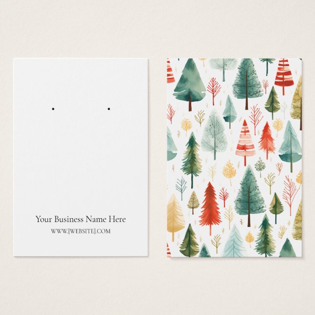 Christmas Trees Earring Display Card (Front & Back)