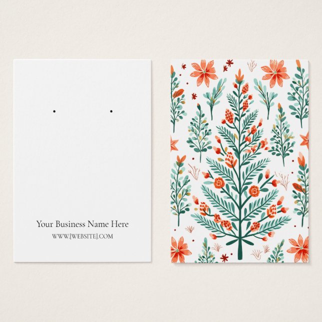 Christmas Trees Earring Display Card (Front & Back)