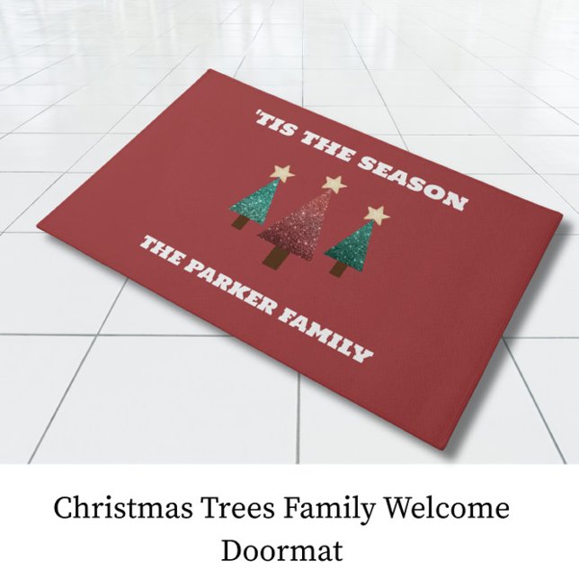 Christmas Trees Family Welcome Doormat (Creator Uploaded)