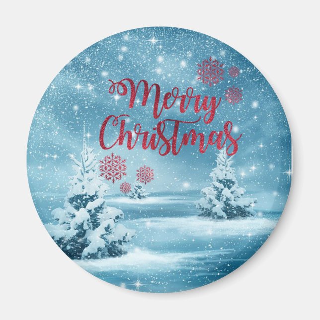 Christmas Trees,Forest , Merry Christmas Magnet (Front)