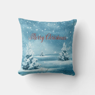 Christmas Trees,Forest , Merry Christmas Throw Pillow
