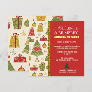 Christmas Trees & gifts Christmas Party Invitation