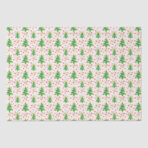 Christmas Trees & Gold Snowflakes Tissue Paper