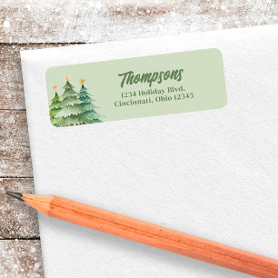 Christmas Trees Green Return Address