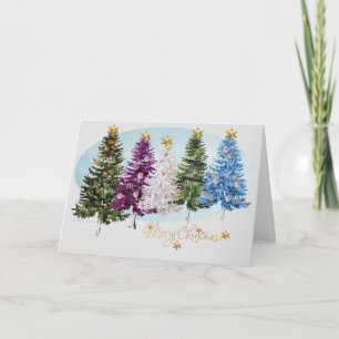 Christmas Trees Greeting Holiday Card