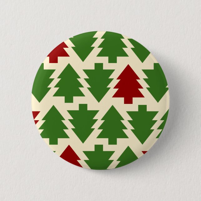 Christmas Trees Holiday Pattern 2 Inch Round Button (Front)