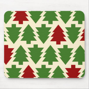Christmas Trees Holiday Pattern Mouse Pad