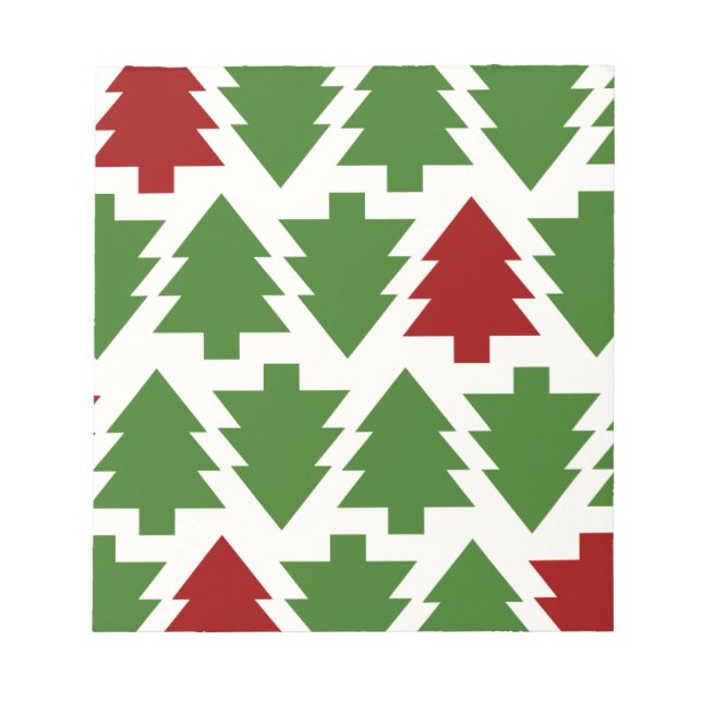 Christmas Trees Holiday Pattern Notepad (Front)
