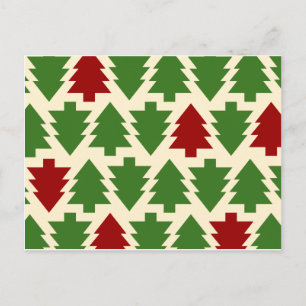 Christmas Trees Holiday Pattern Postcard