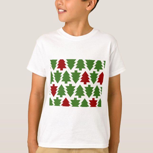 Christmas Trees Holiday Pattern T-Shirt (Front)