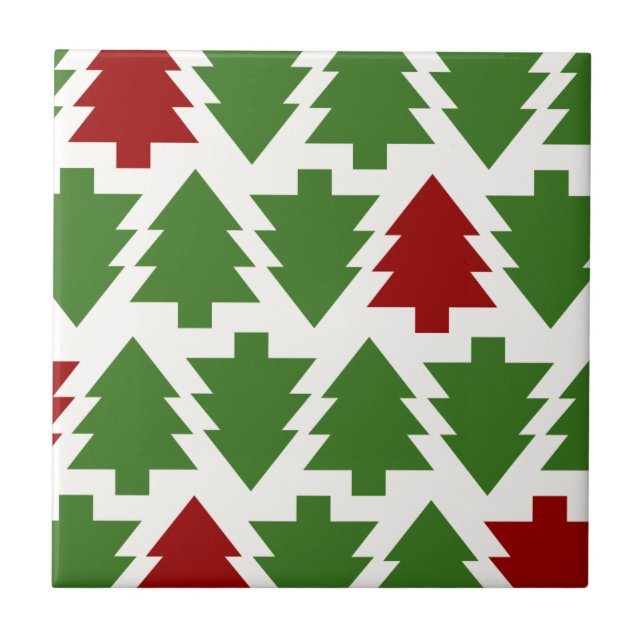 Christmas Trees Holiday Pattern Tile (Front)