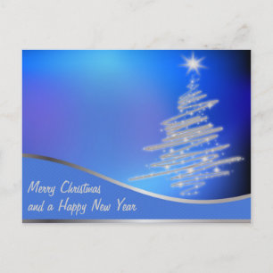 christmas trees holiday postcard