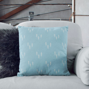 Christmas Trees in blue and white Lumbar Pillow