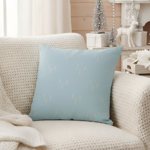Christmas Trees in light blue and white Throw Pillow