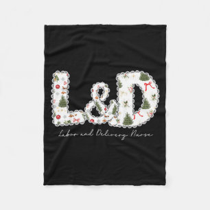 Christmas Trees Labor And Delivery Nurse Xmas Gift Fleece Blanket