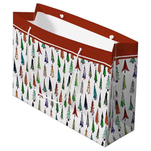 Christmas trees  large gift bag (Front Angled)