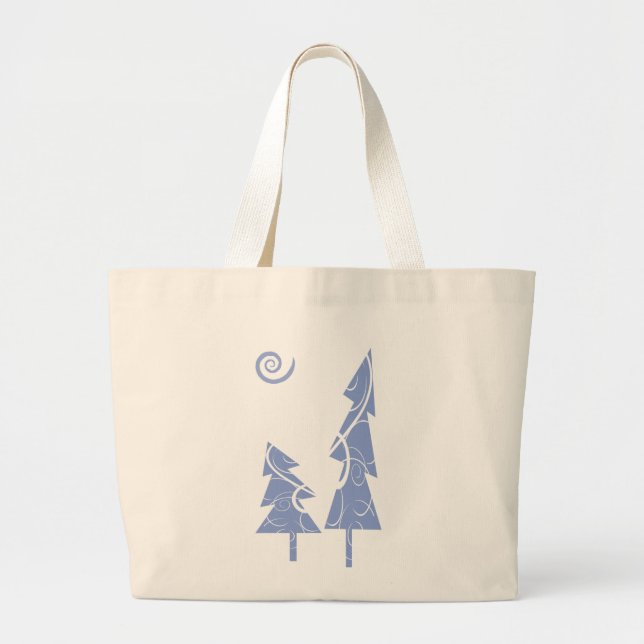 Christmas Trees Large Tote Bag (Front)