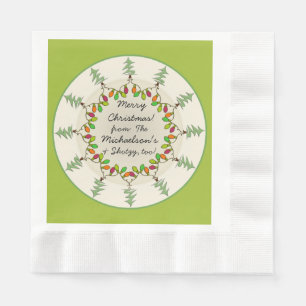 Christmas Trees & Lights (Personalized Gift Plate) Napkin