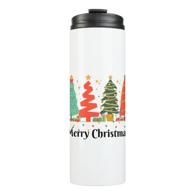 Christmas Trees Merry Christmas Thermal Tumbler (Front)