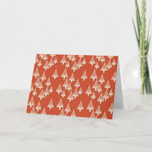 Christmas trees, metallic 3-d look, copper holiday card
