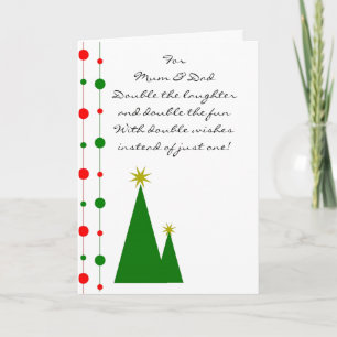 Christmas Trees Mum And Dad Christmas Holiday Card