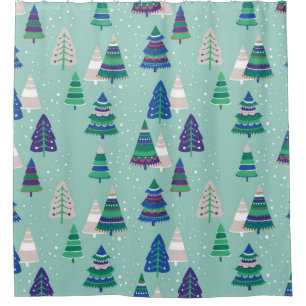 Christmas trees on a blue background