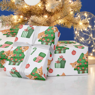 Christmas Trees, Ornaments and Cats  Wrapping Paper