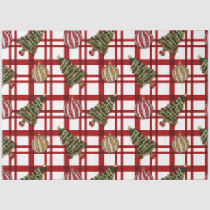 Christmas Trees Ornaments Gold Silver Christmas Tissue Paper