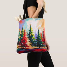 Christmas Trees painting Landscape  