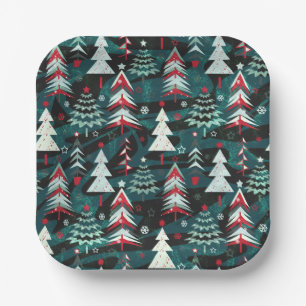 Christmas trees. paper plate