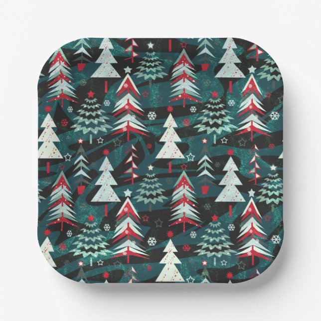 Christmas trees. paper plate (Front)