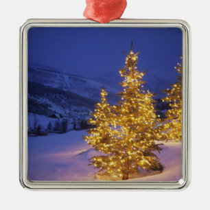 Christmas trees, Park City, Wastch Mountains, Metal Ornament