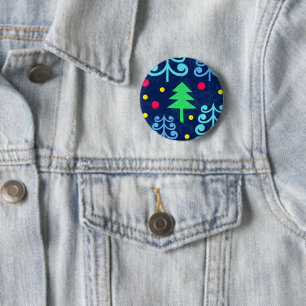 Christmas Trees Pattern 2 Inch Round Button