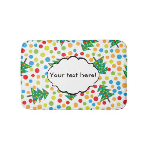 Christmas trees pattern bath mat