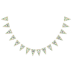 Christmas trees pattern bunting flags