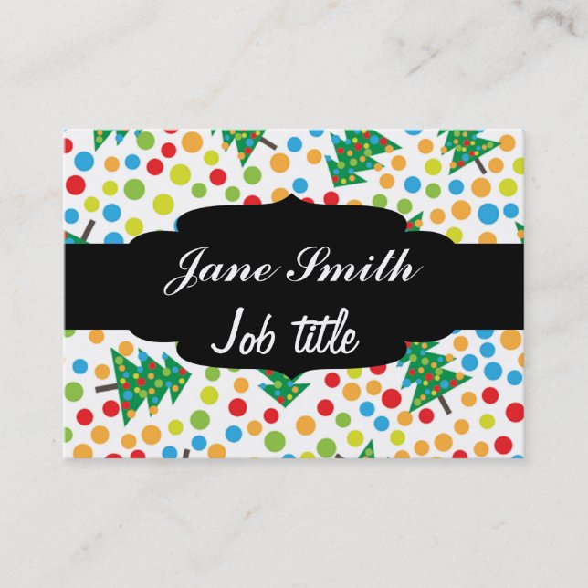 Christmas trees pattern business card (Front)