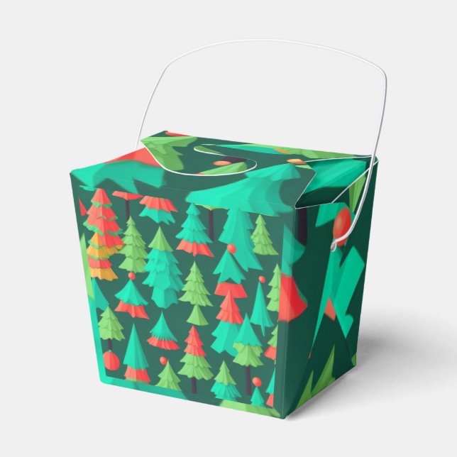 Christmas Trees Pattern Favor Box (Front Side)