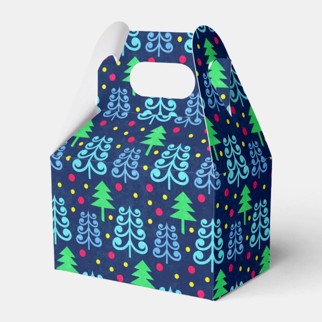 Christmas Trees Pattern Favor Box (Front Side)