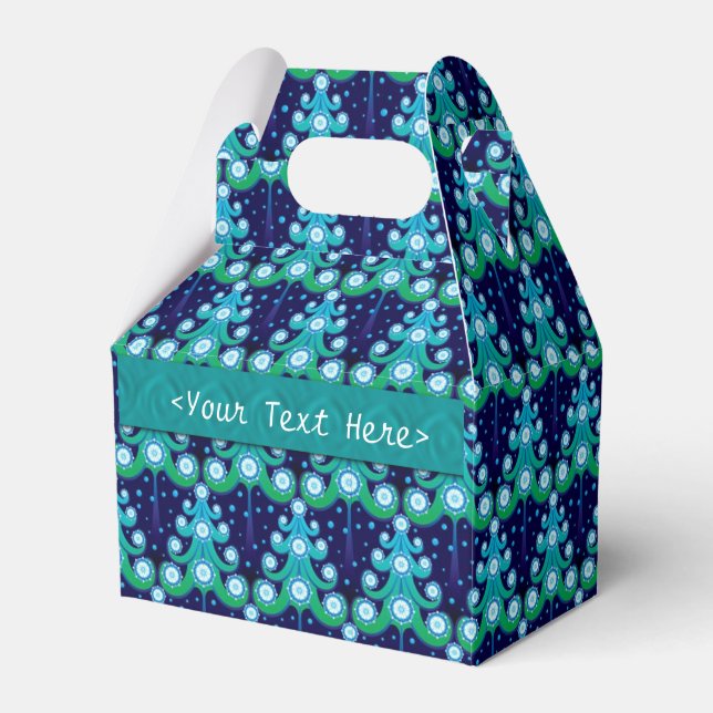 Christmas Trees Pattern Favour Box (Front Side)