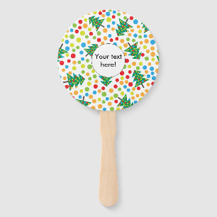 Christmas trees pattern hand fan