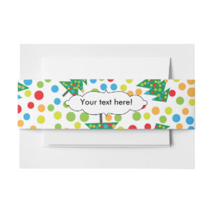 Christmas trees pattern invitation belly band