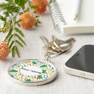 Christmas trees pattern keychain