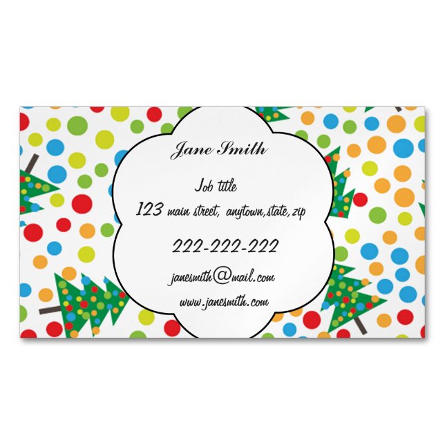 Christmas trees pattern 	Magnetic business card (Front)
