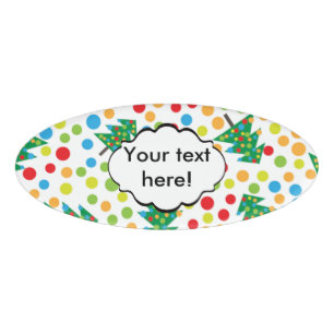 Christmas trees pattern name tag