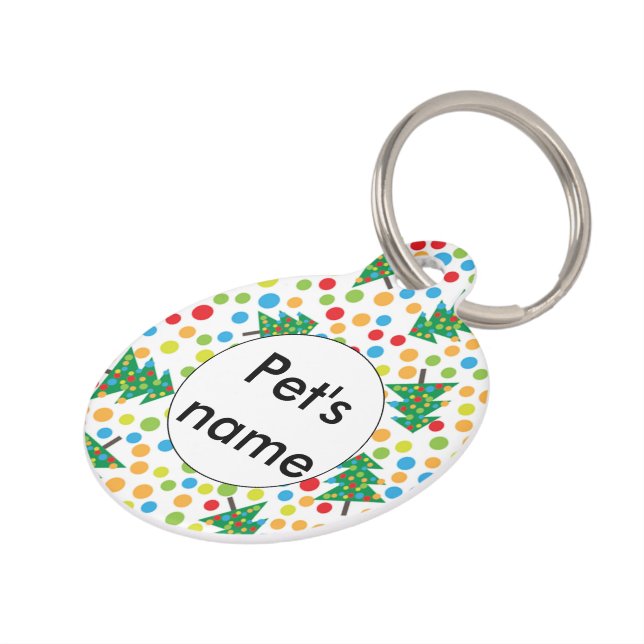 Christmas trees pattern pet tag (Side)