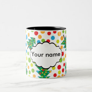 Christmas trees pattern Two-Tone coffee mug