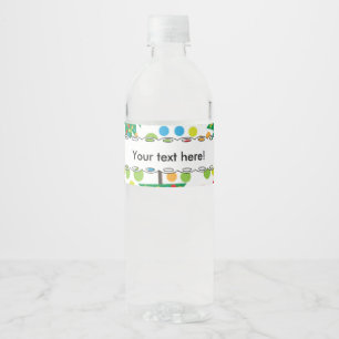 Christmas trees pattern water bottle label