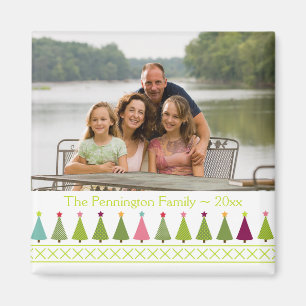 Christmas trees personalized photo magnet