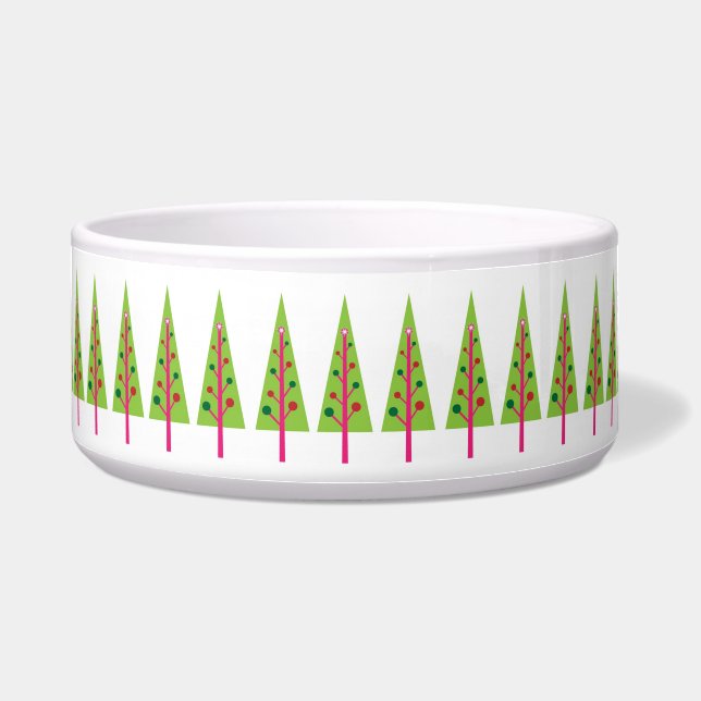 Christmas Trees Pet Bowl (Front)